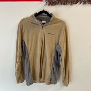 Columbia Tan and Gray Quarter-Zip Pullover